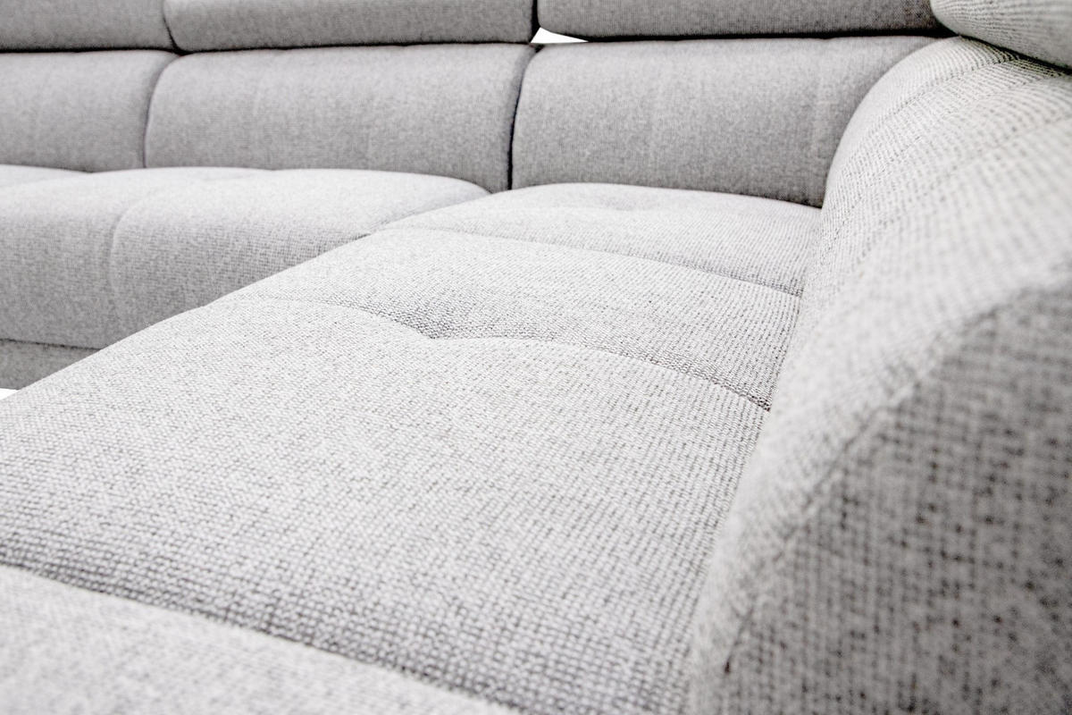 ECKSOFA FIERO 5-Sitzer mit 1 Relaxfunktion, hellgrau - Hellgrau, Holzwerkstoff/Textil (290/228cm) - Courtois Laville