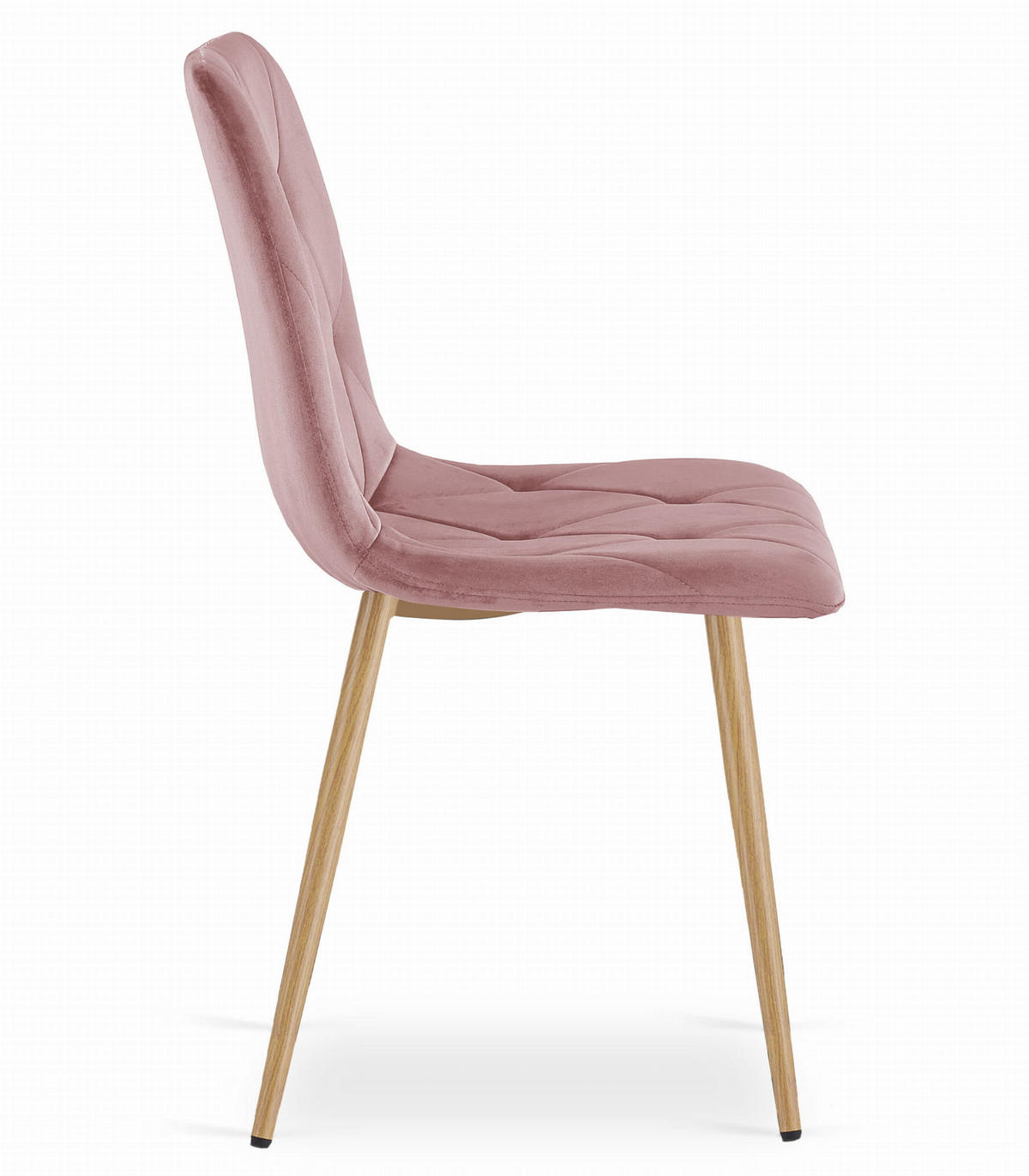 STUHL BOSA 1 Stück, Rosa, Metallbeine in Holzfarbe - Rosa, Textil/Metall (44/89/40cm) - Komodee