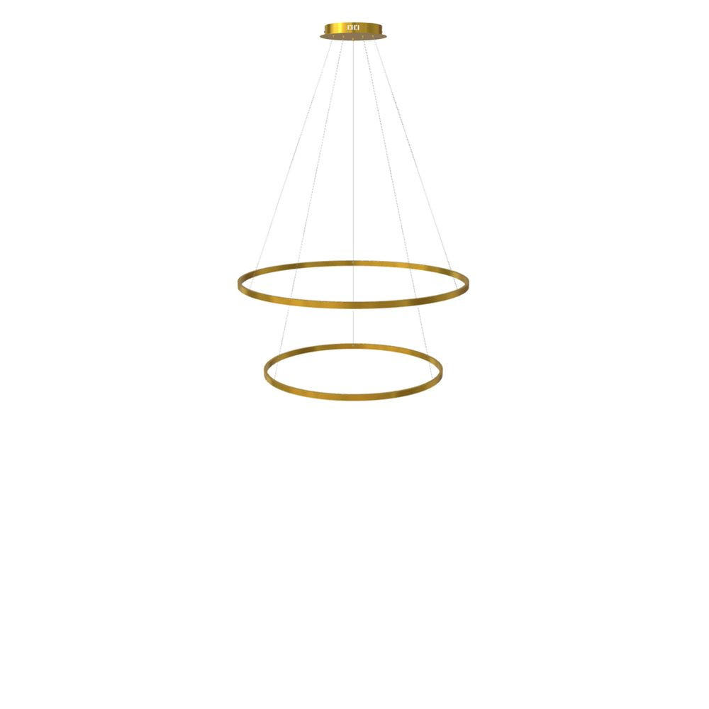 LED-HÄNGELAMPE 2er Ring Gold Ø 100 | 80cm - Goldfarben, Metall (1.3/100/3.3cm) - s.luce