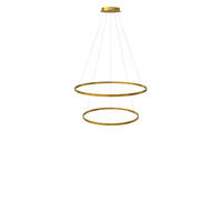 LED-HÄNGELAMPE 2er Ring Gold Ø 100 | 80cm - Goldfarben, Metall (1.3/100/3.3cm) - s.luce
