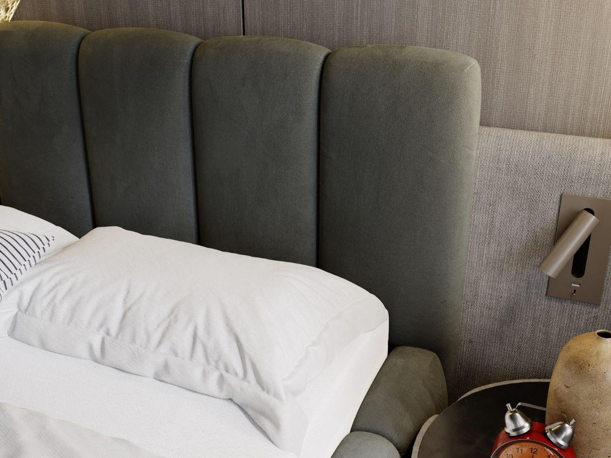 POLSTERBETT Cloud 160x200 Dunkelgrau - Dunkelgrau, Textil (160/200cm) - Graingold