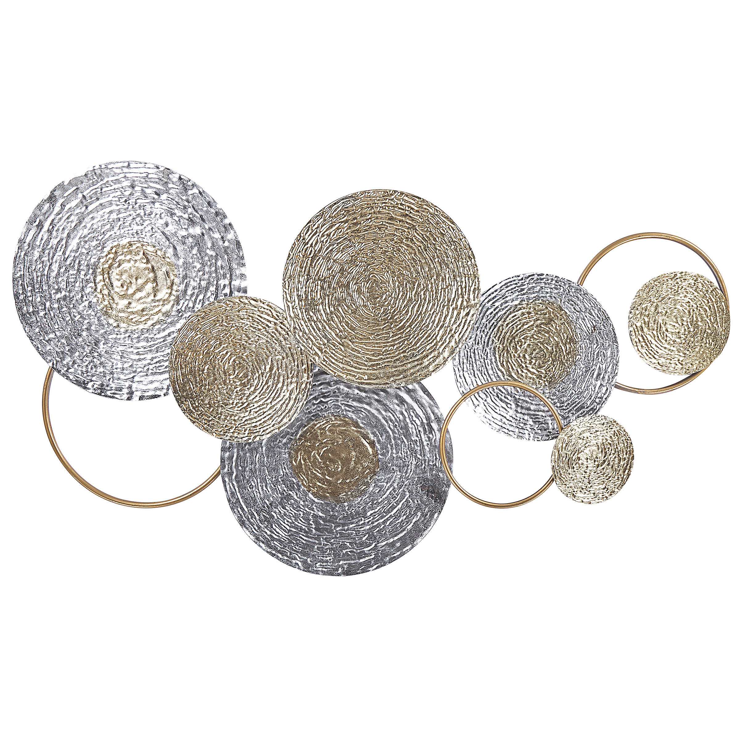 WANDDEKORATION Metall gold/silber Vanadium - Silberfarben, Metall (110/60/7cm) - Beliani
