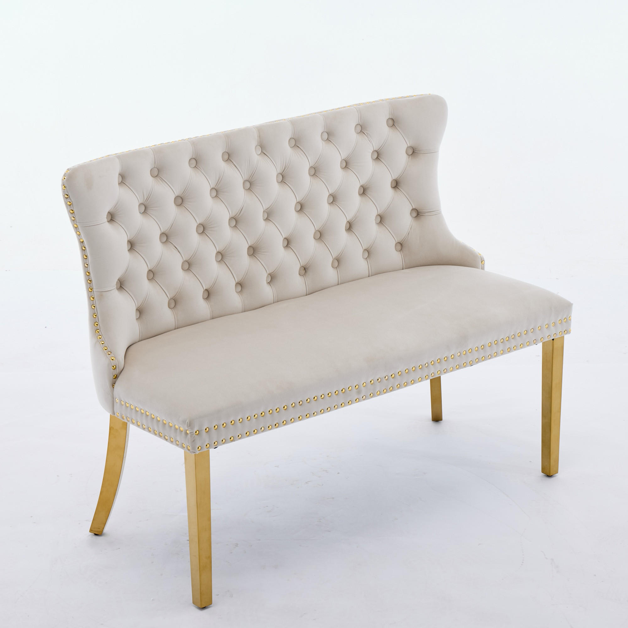 SITZBANK DE-36330 2-Sitzer mit goldenen Beinen Beige - Beige, Metall (116/89.5/58cm) - ComfortXL