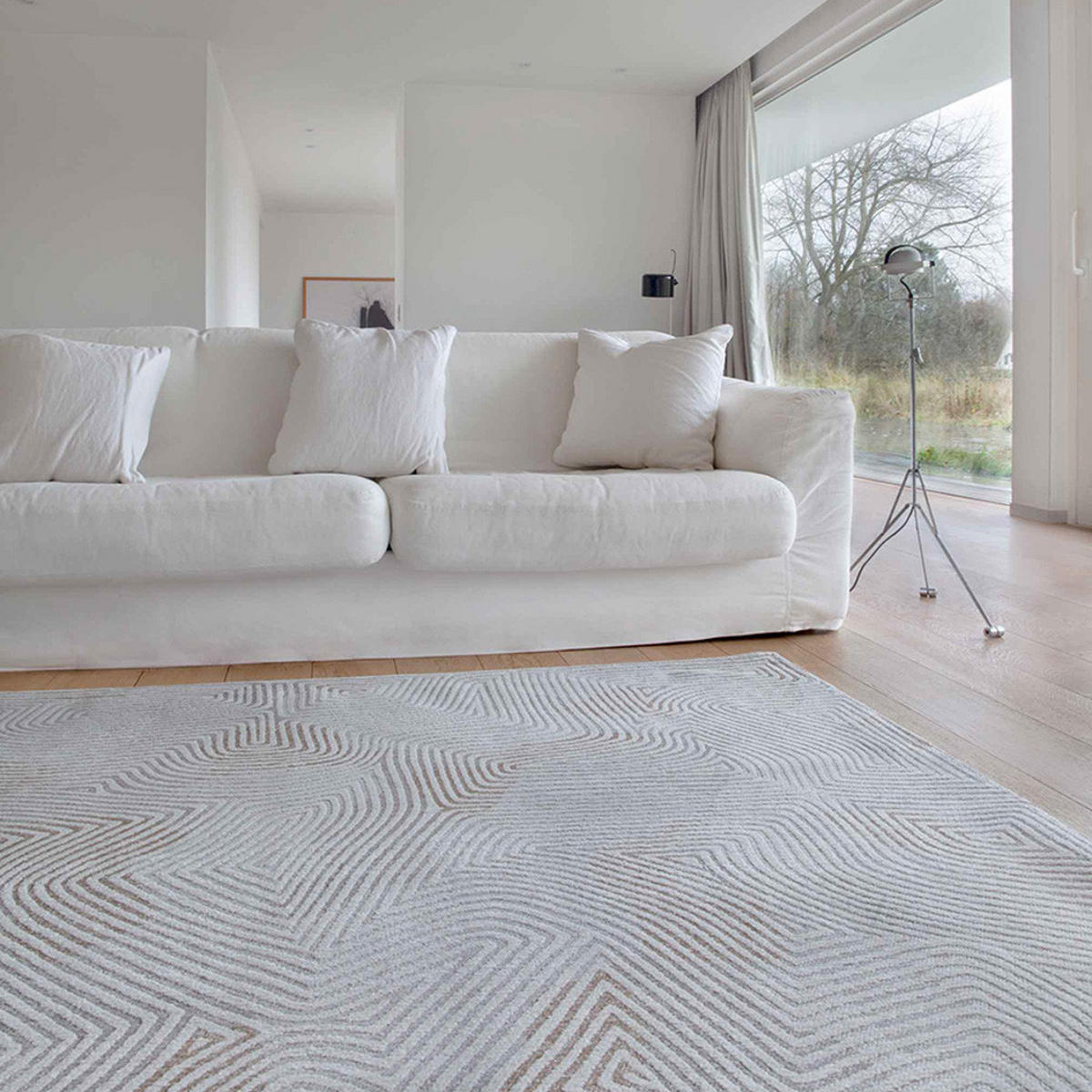 TEPPICH Oyster White Meditation Coral 80/150 cm - Grau, Textil (80/150cm) - Louis De Poortere