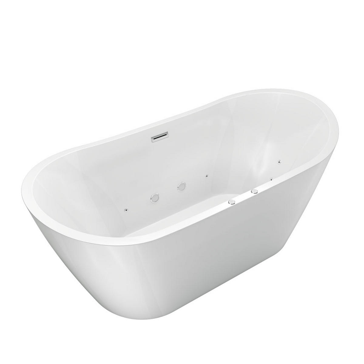 WHIRLPOOL freistehend F23 180x92cm - Weiß, Glas/Kunststoff (80/72/180cm) - AcquaVapore by Sandra Jentho