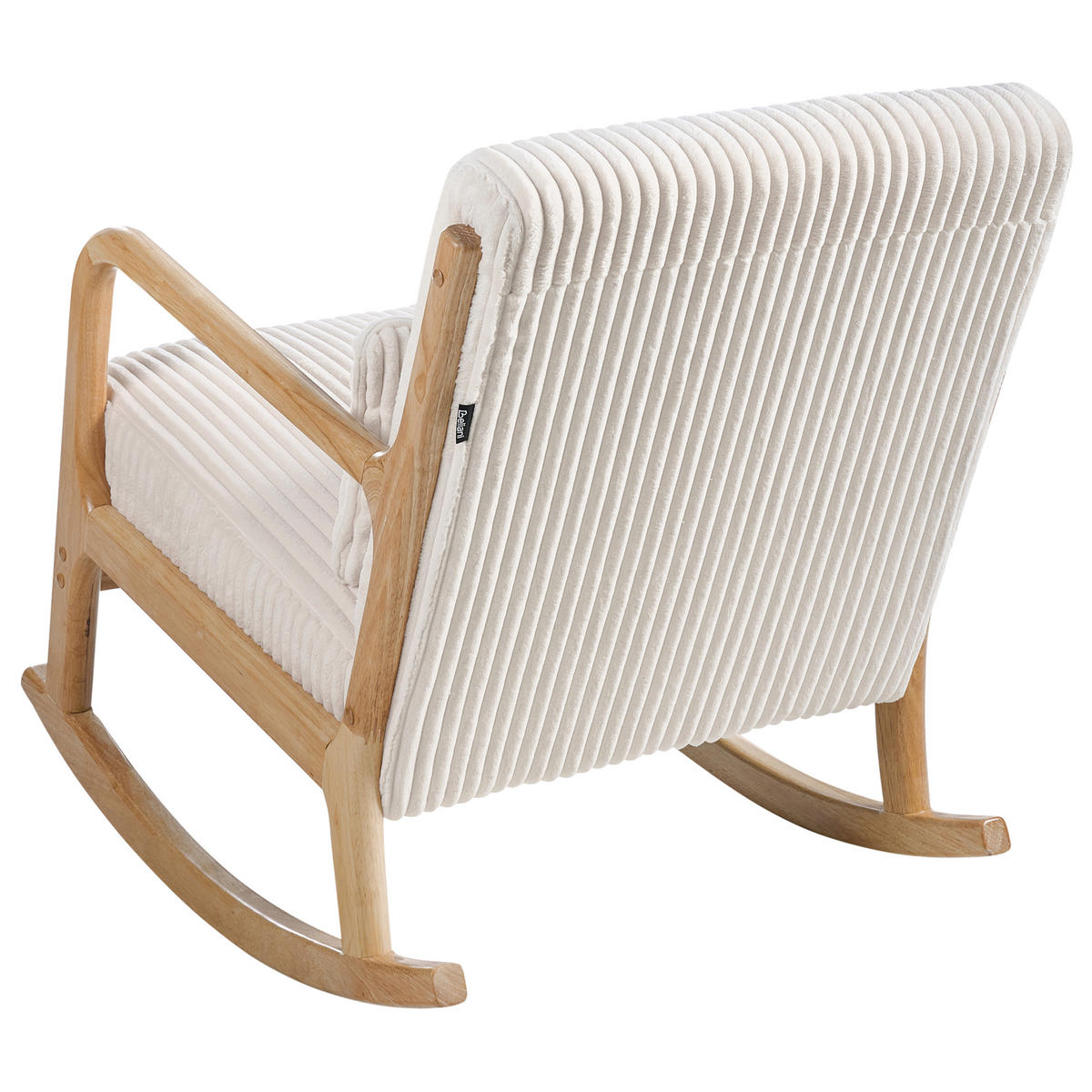 SCHAUKELSESSEL Hellbraun Sorsele - Hellbraun/Weiß, Textil (65/79/81cm) - Beliani