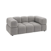 POHOVKA 2místná, velurová tkanina Bluvel, Popelavě šedá, Averro - šedá, dřevo (200/70/96cm) - Kaiser Möbel