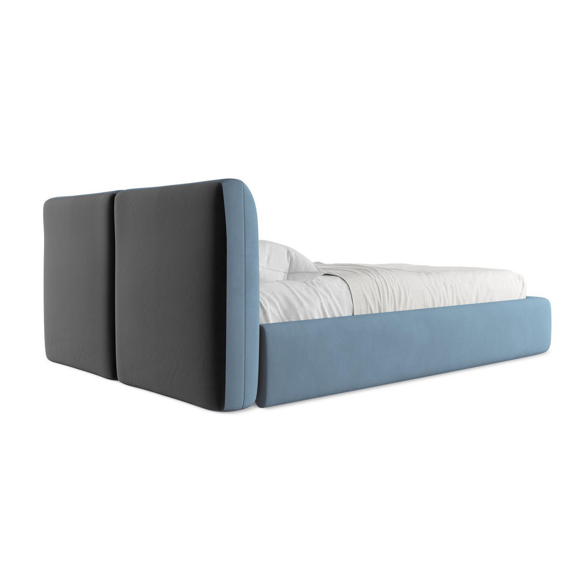 POLSTERBETT mit Bettkasten und Lattenrost 160x228 Blau - Blau/Blaugrau, Kunststoff/Textil (140/200cm) - LaMiaSofa