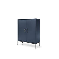KOMODA Melody I 104 4D Dunkelblau + Schwarz - Schwarz/Dunkelblau, Holzwerkstoff (104/125/39cm) - Möblo