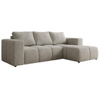 ECKSOFA MONIVA Hellgrau Strukture - Rechts - Hellgrau/Schwarz, Kunststoff/Textil (266/164cm) - MKS