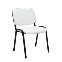 BESUCHERSTUHL Keen, Kunstleder mit Gestell Schwarz / Bezug Weiß - Schwarz/Weiß, Textil/Metall (54/79/48cm) - TPFLiving