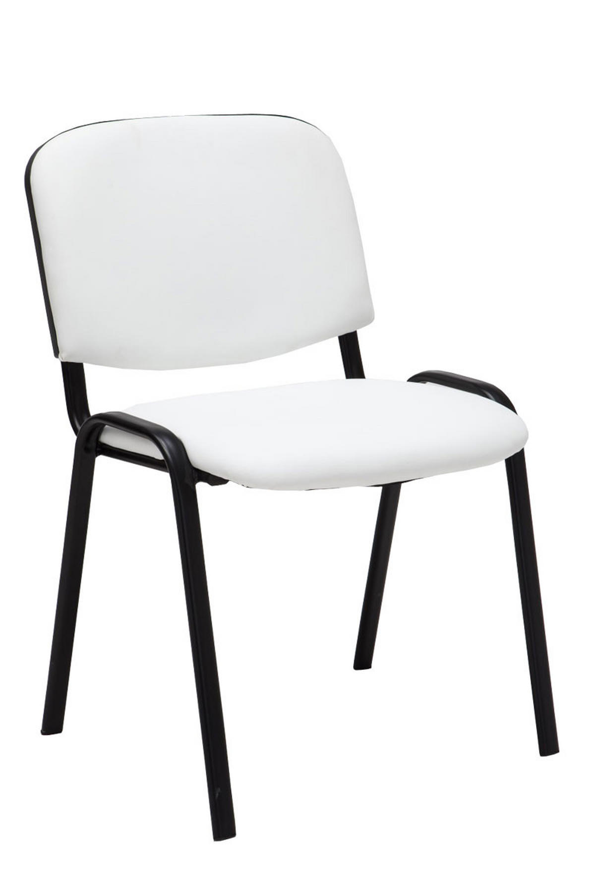 BESUCHERSTUHL Keen, Kunstleder mit Gestell Schwarz / Bezug Weiß - Schwarz/Weiß, Textil/Metall (54/79/48cm) - TPFLiving