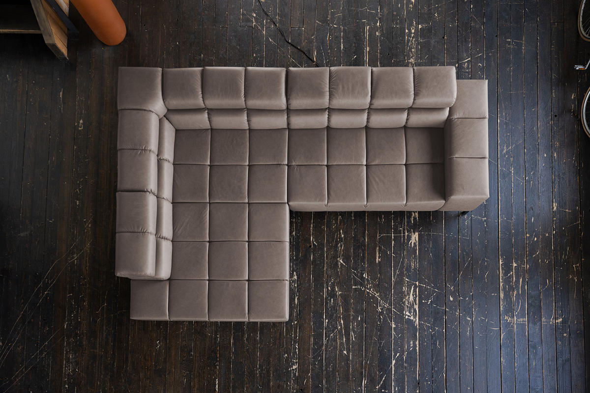 ECKSOFA NELSON Dunkelbraun Leder - Dunkelbraun/Schwarz, Leder/Metall (321/216cm) - KAWOLA