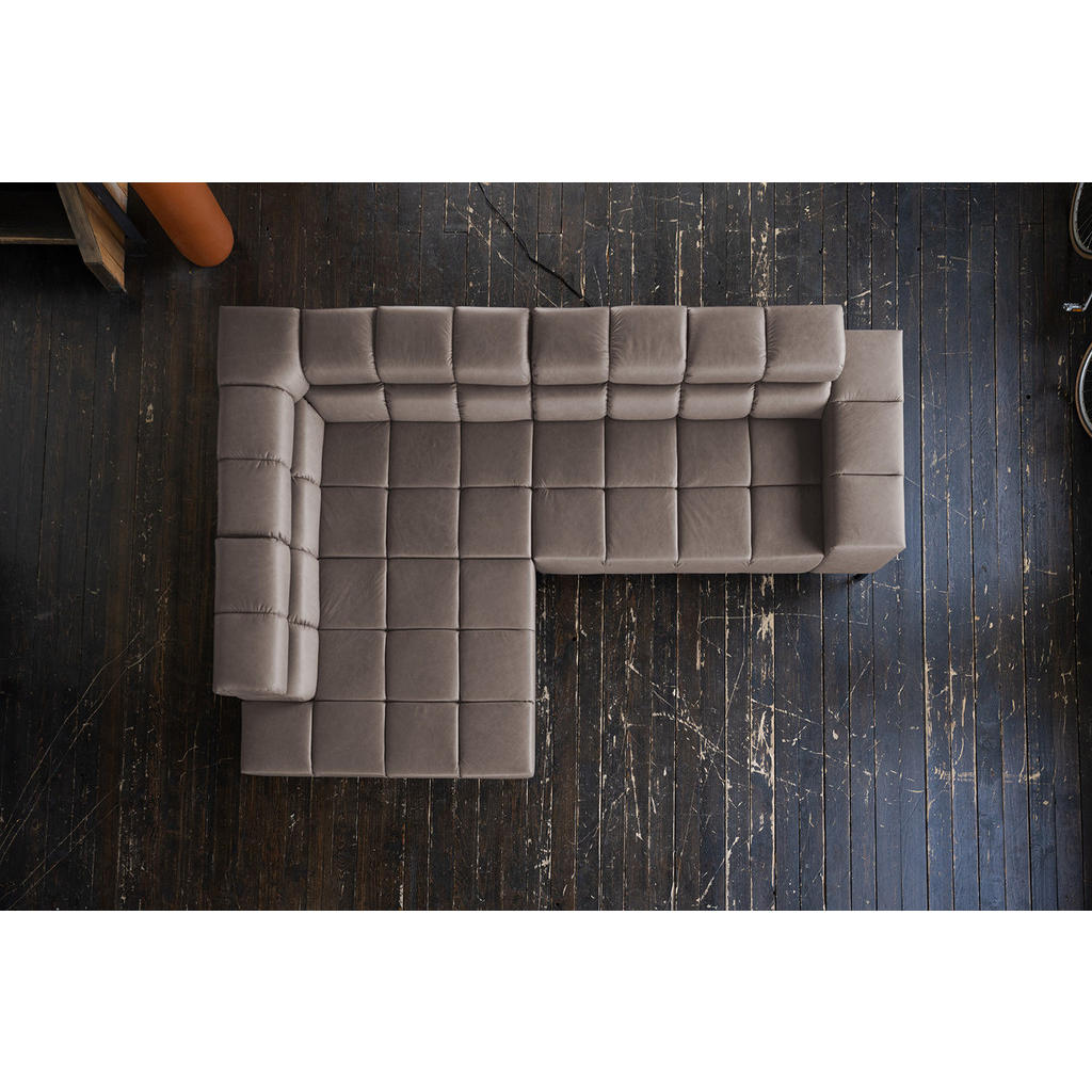 Thumbnail - Kawola Ecksofa, Dunkelbraun, Leder, Echtholz, 4-Sitzer, Füllung: Komfortschaum, Ottomane rechts, L-Form, 321x216 cm, Woh...