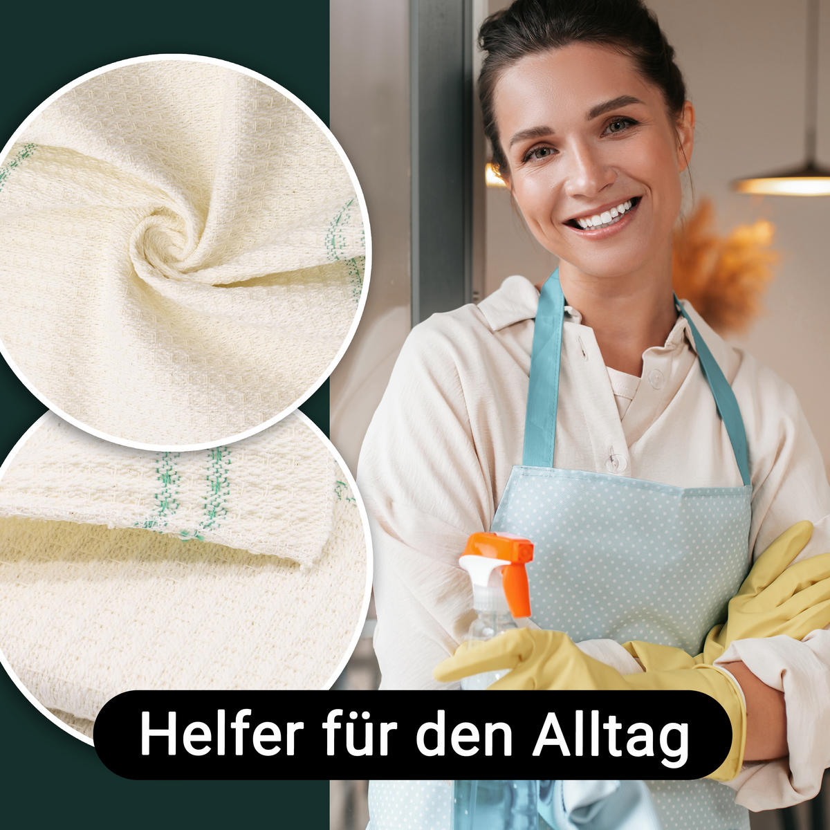 REINIGUNGSTÜCHER, 5er-Set, 35x40 cm, 100% Baumwolle, Beige - Beige, Textil (35/40cm) - Zollner
