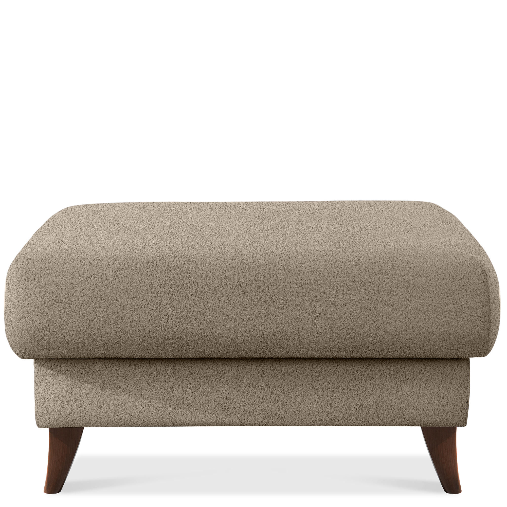 HOCKER GUSTAVO Bouclé, Braun - Braun, Holz/Holzwerkstoff (92/49/92cm) - KONSIMO®