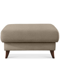 HOCKER GUSTAVO Bouclé, Braun - Braun, Holz/Holzwerkstoff (92/49/92cm) - KONSIMO®
