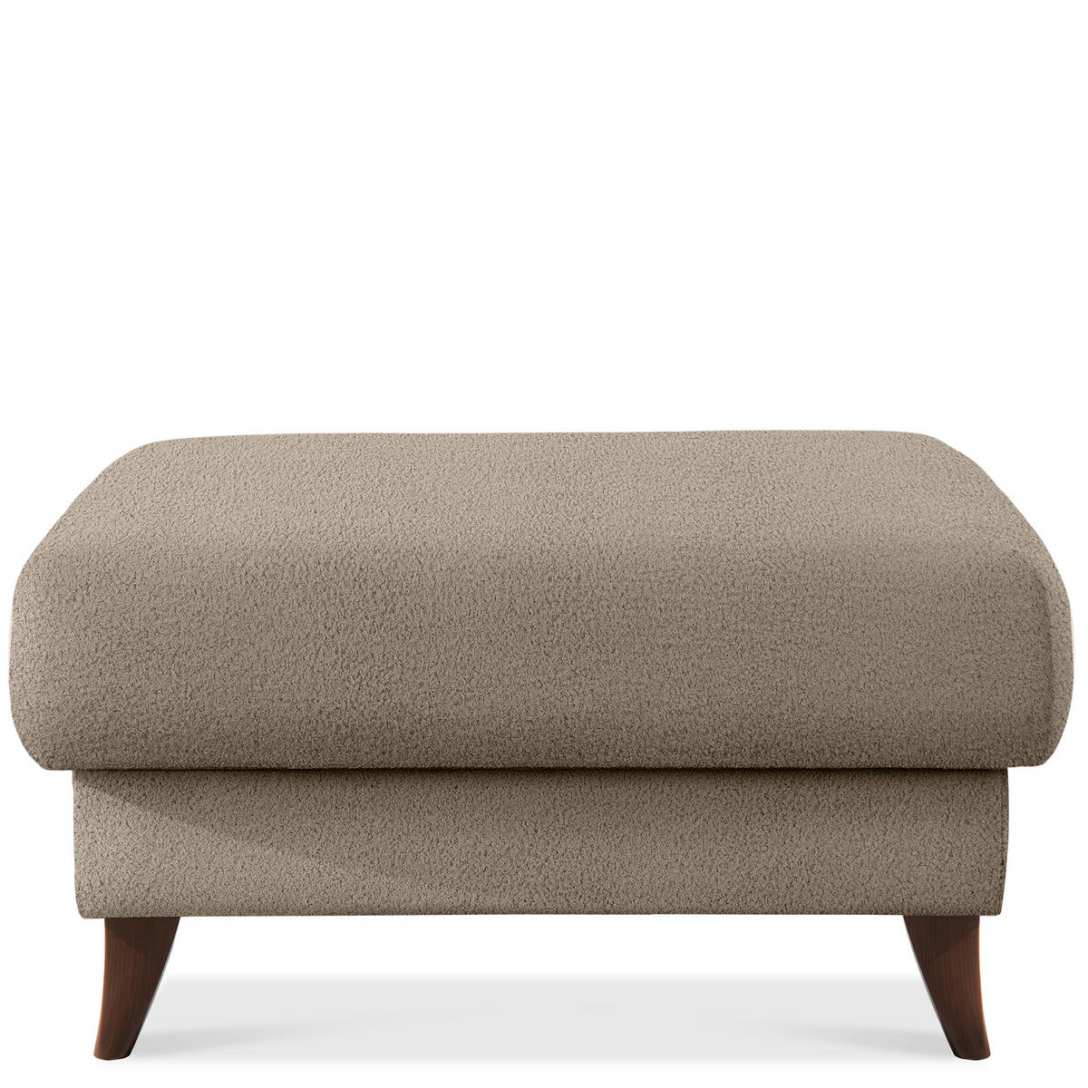 HOCKER GUSTAVO Bouclé, Braun - Braun, Holz/Holzwerkstoff (92/49/92cm) - KONSIMO®