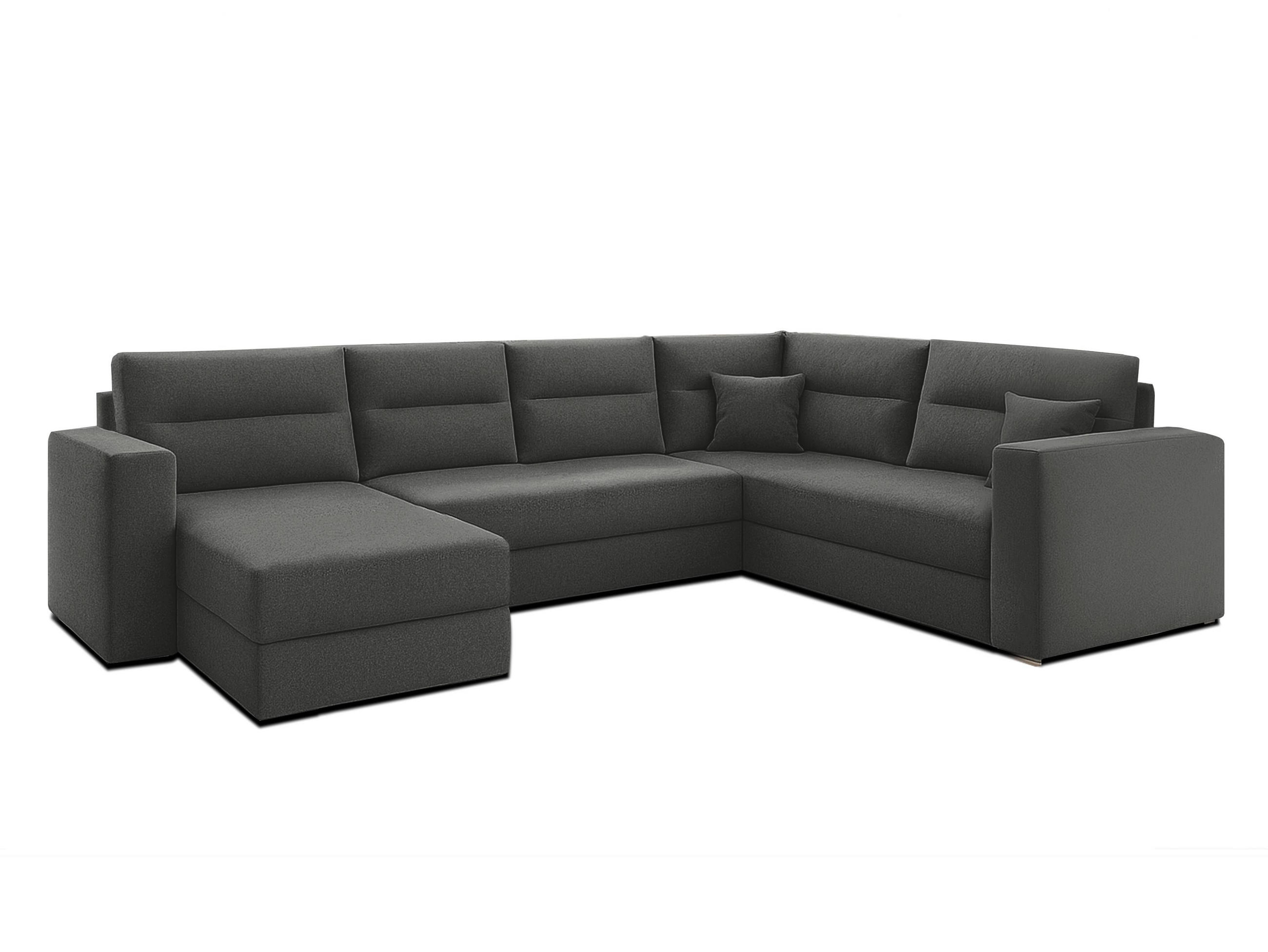 WOHNLANDSCHAFT Lovere Dunkelgrau 314/217/90 cm mit Bettkasten Schlaffunktion Relaxfunktion - Dunkelgrau/Schwarz, Kunststoff/Textil (314/90/217cm) - AX Living