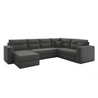WOHNLANDSCHAFT Lovere Dunkelgrau 314/217/90 cm mit Bettkasten Schlaffunktion Relaxfunktion - Dunkelgrau/Schwarz, Kunststoff/Textil (314/90/217cm) - AX Living