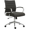 DREHSTUHL Stoff dunkelgrau - Chromfarben/Dunkelgrau, Leder/Textil (57/90/62cm) - CLP