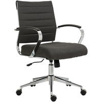 DREHSTUHL Stoff Dunkelgrau - Chromfarben/Dunkelgrau, Leder/Textil (57/90/62cm) - CLP