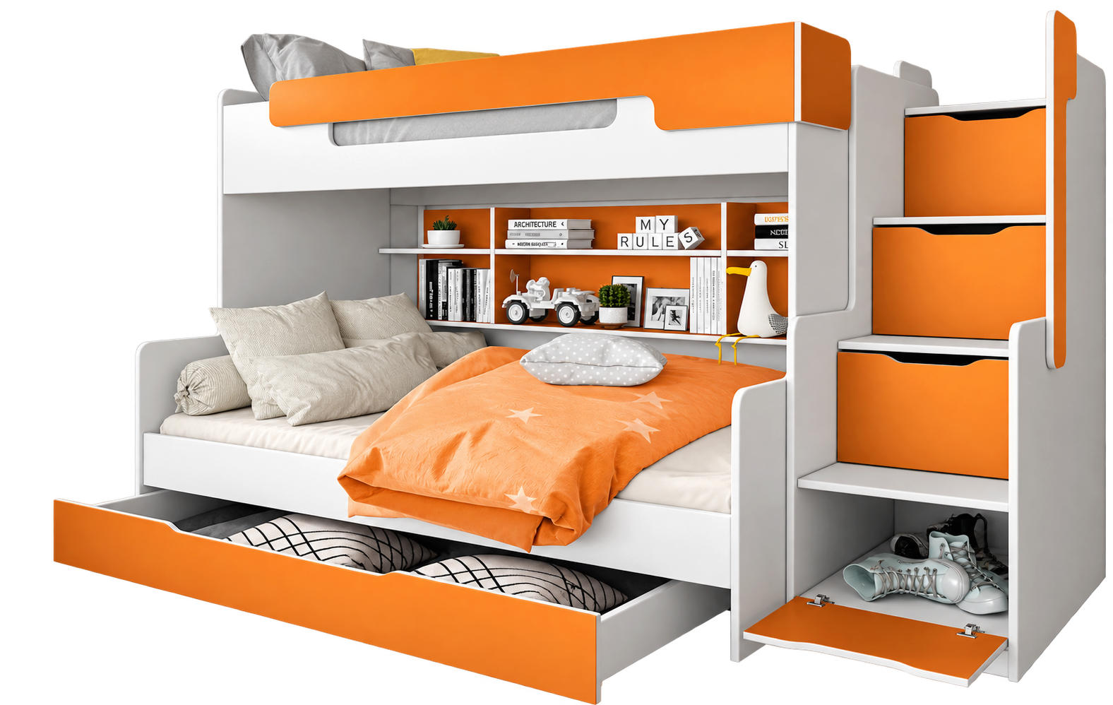 Wohnideebilder Etagenbett Orange 120x200 cm