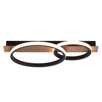 LED DECKENLEUCHTE Metall Schwarz Holzoptik - Schwarz, Kunststoff (53/30/8cm)