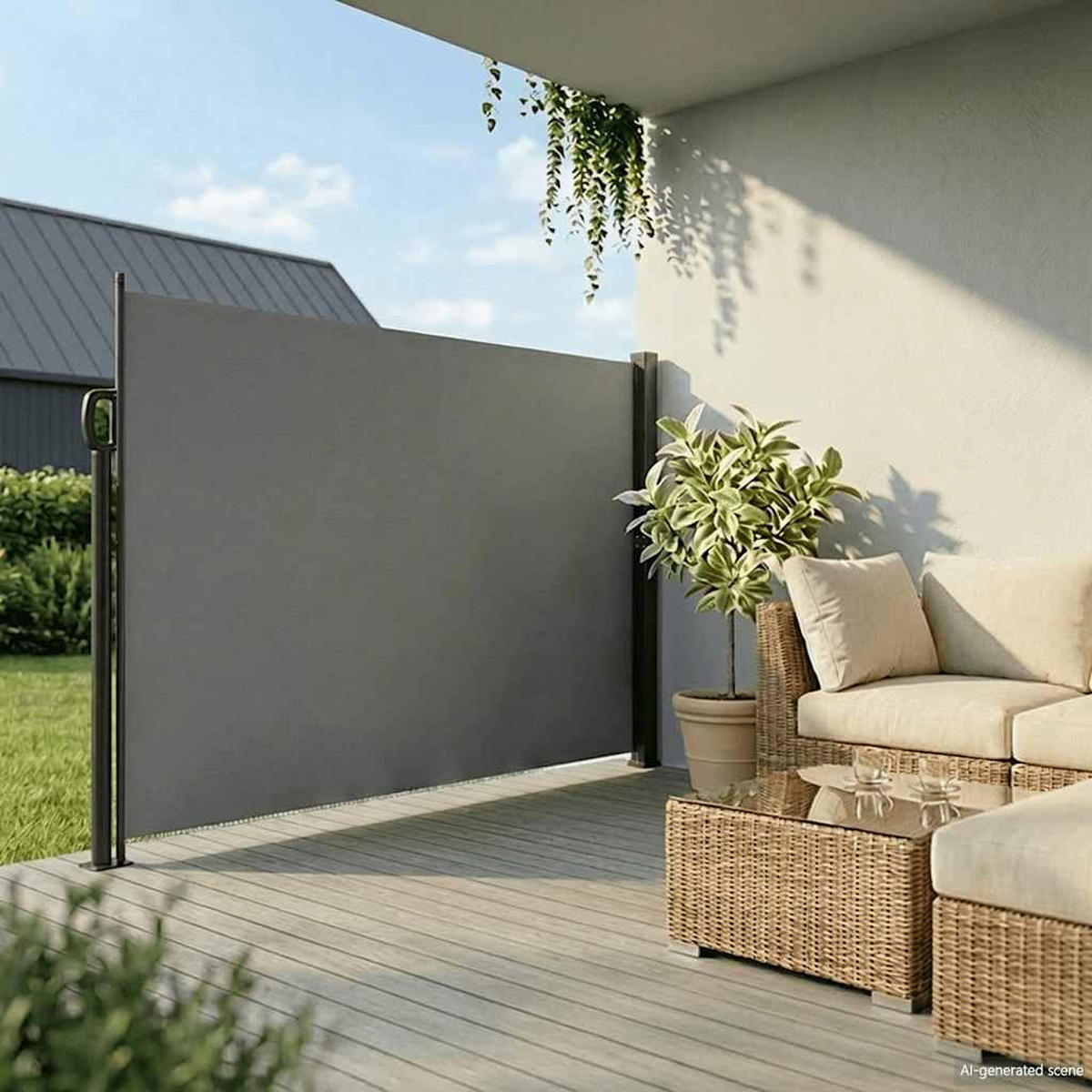 SEITENMARKISE Ausziehbare Anthrazit 220/300 Cm - Anthrazit, Textil (220/300cm) - vidaXL