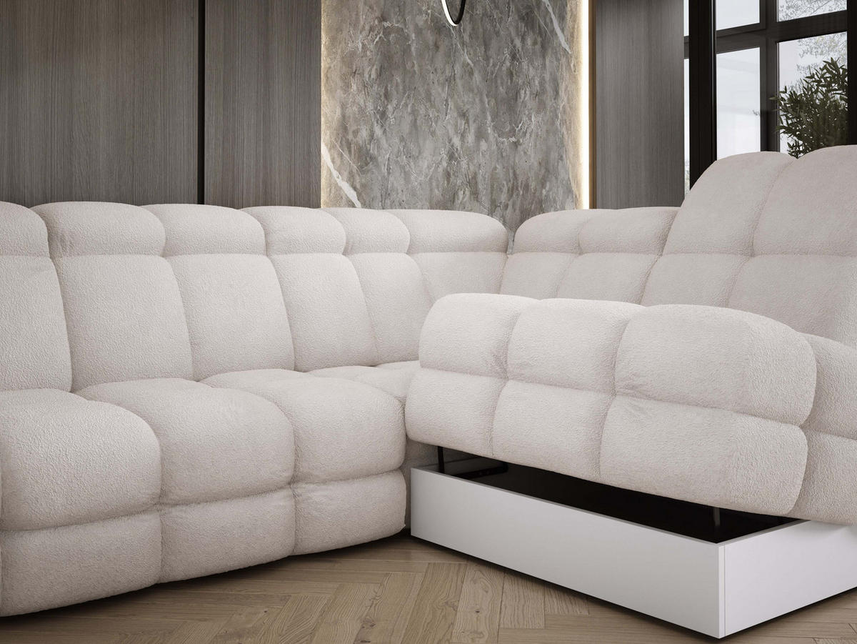 ECKSOFA TOLLO Anthology-stoff U-form 400x217x105 cm weiss - Kaschmir, Holz/Textil (217/400cm) - DomoHome