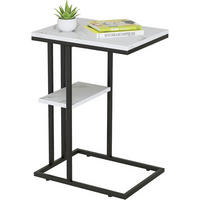 BEISTELLTISCH C-Form Weiß Marmor 40 x 30 x 60 cm - Multicolor, Stein (30/40/60cm)