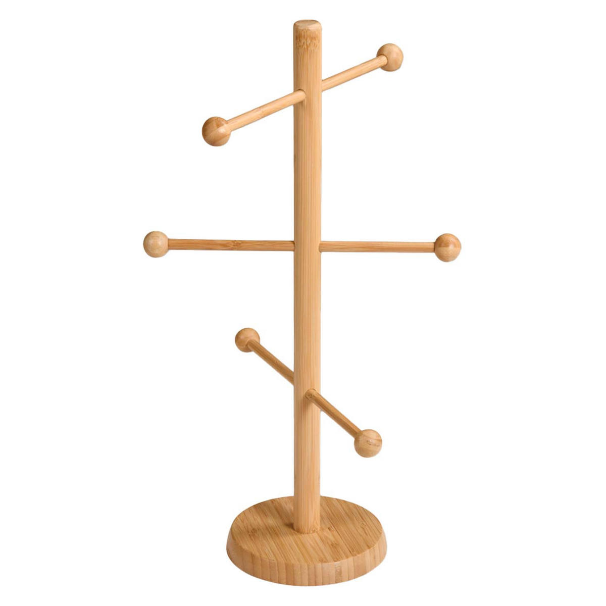 SERVIERSTÄNDER, 4 Stück, 6-armig - Bambus, 50cm Höhe - Naturfarben, Holz (18.5/50cm) - Kesper