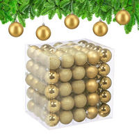 100XWEIHNACHTSKUGELN - Goldfarben, Kunststoff (6/7/6cm) - Relaxdays