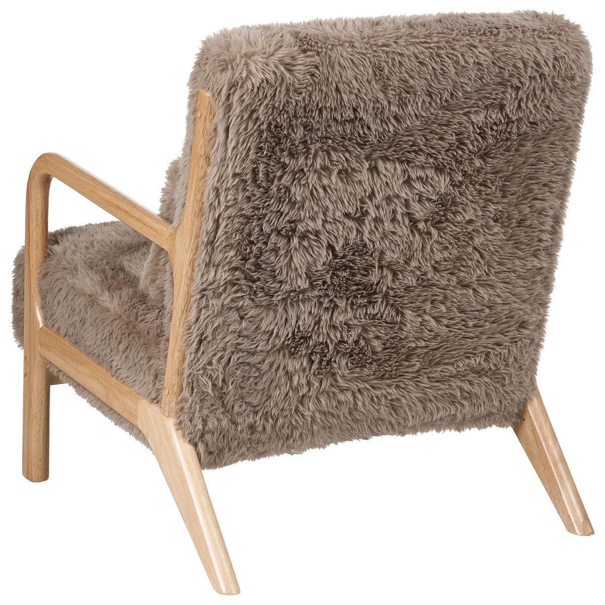 SESSEL Webpelz Taupe Skovde - Taupe, Textil (65/78/80cm) - Beliani