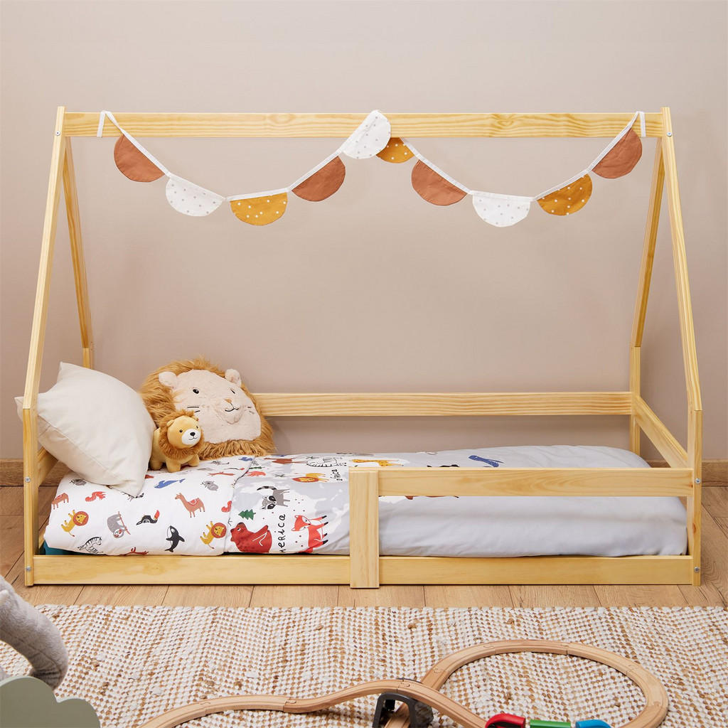 Thumbnail - Idimex Hausbett, Natur, Holz, Kiefer, Vintage, 75x115x143 cm, FSC Mix, Kinder- & Jugendzimmer, Kindermöbel, Kinderbetten...