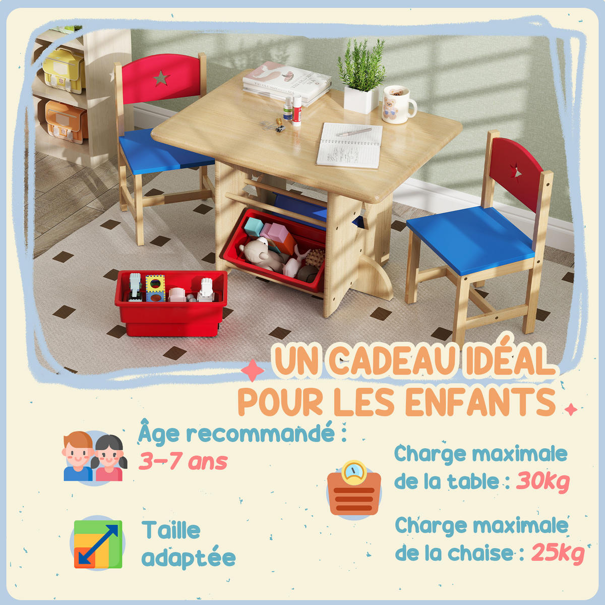 KINDERSITZGRUPPE DE-17523 4 Aufbewahrungsboxen Naturholz - Naturfarben, Holzwerkstoff (57/50/77cm) - ComfortXL