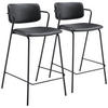 BARHOCKER Léon Schwarz 2er-Set - Schwarz, Kunststoff (48/91/57cm) - Happy Garden