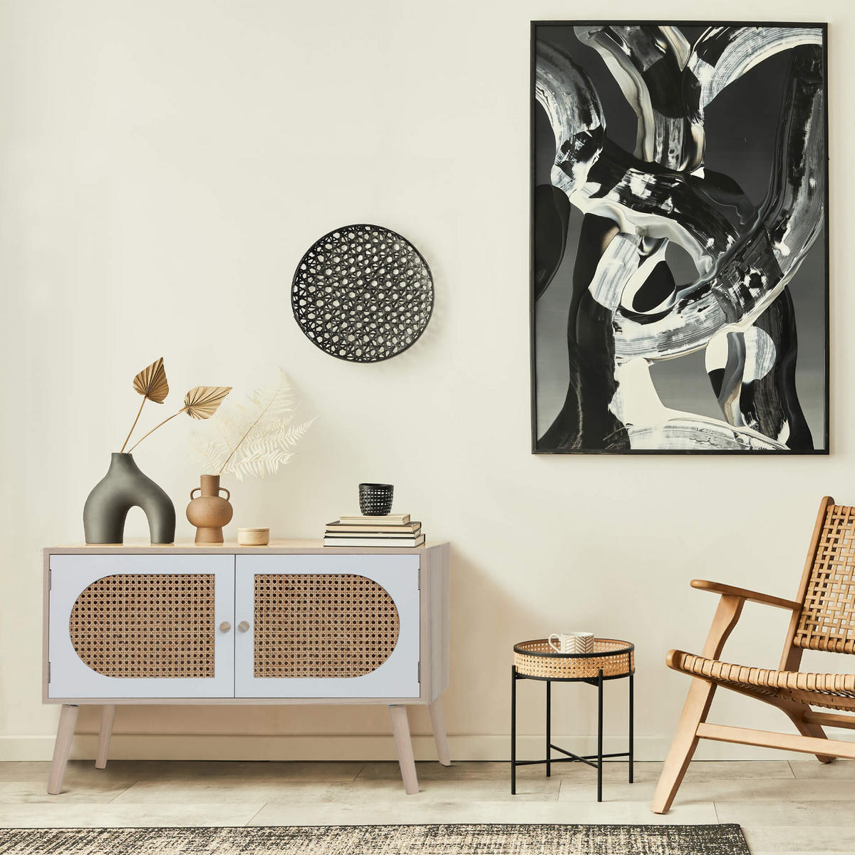 SIDEBOARD Weiß 30/80/52 cm - Weiß, Holzwerkstoff (30/52/80cm) - Mobili Rebecca