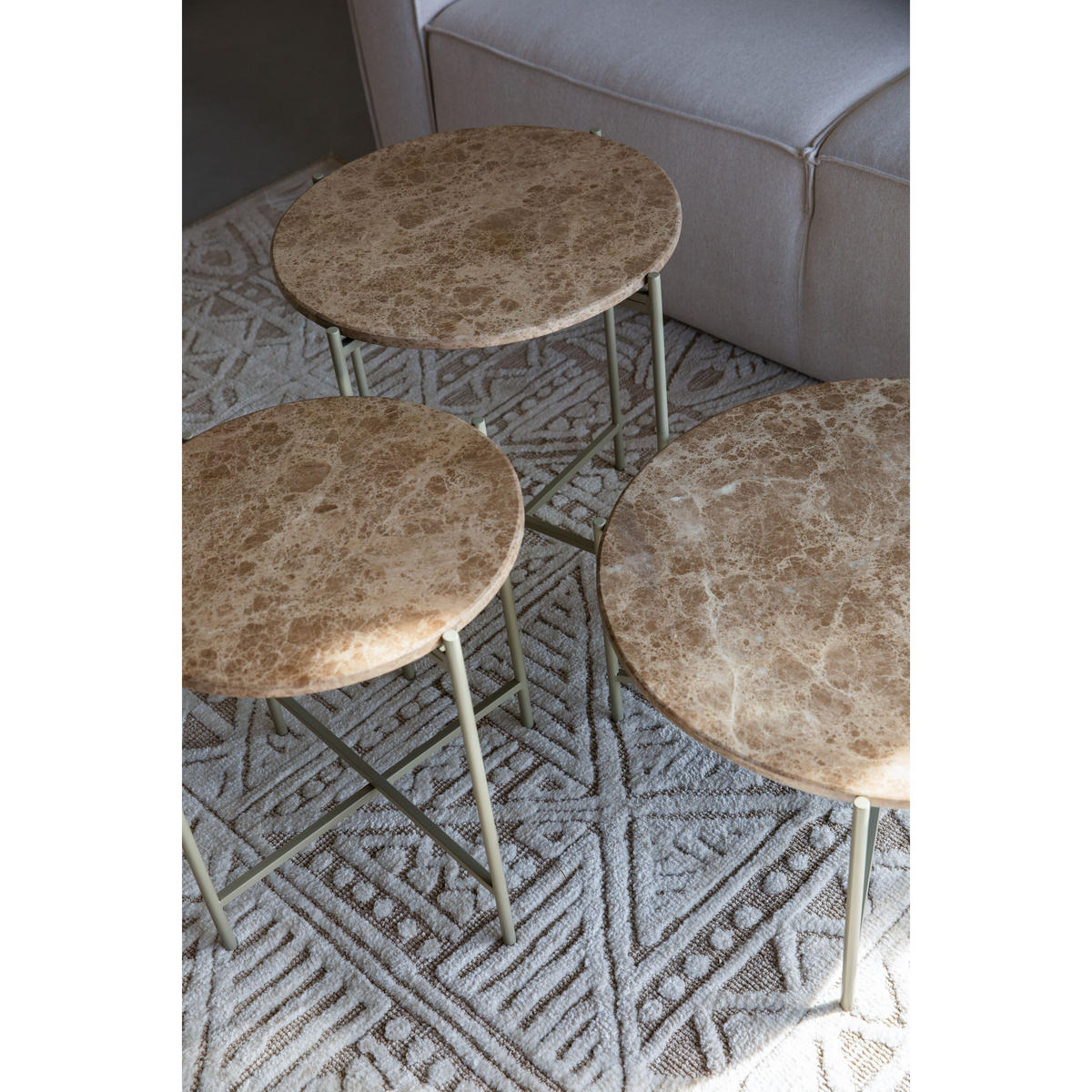 BEISTELLTISCH Tooz 60 cm Beige - Beige, Metall (60/60/31cm) - Housecraft Living