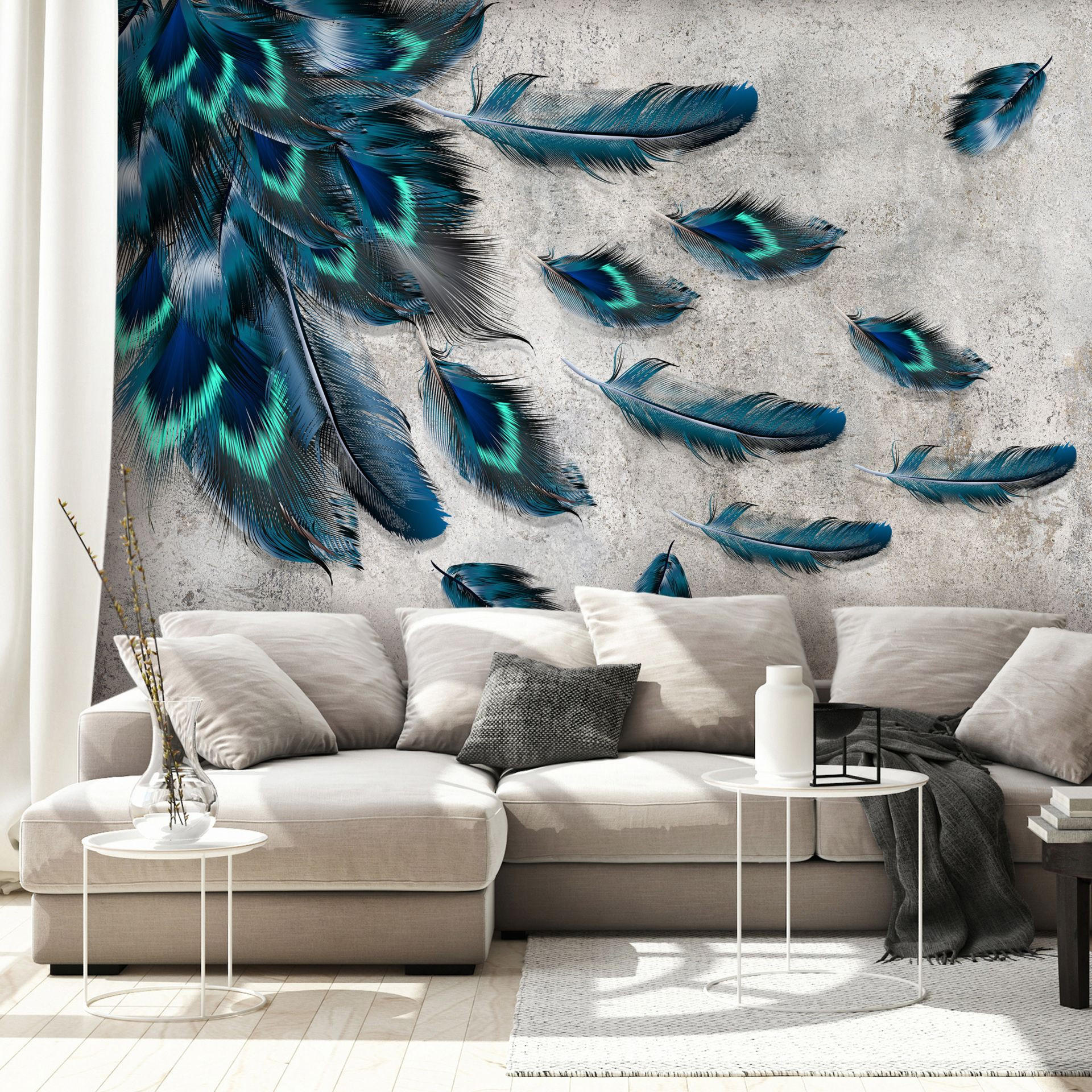 SELBSTKLEBENDE FOTOTAPETE 294/210 cm - Blau/Grau, Kunststoff/Textil (294/1cm) - KUNSTLOFT