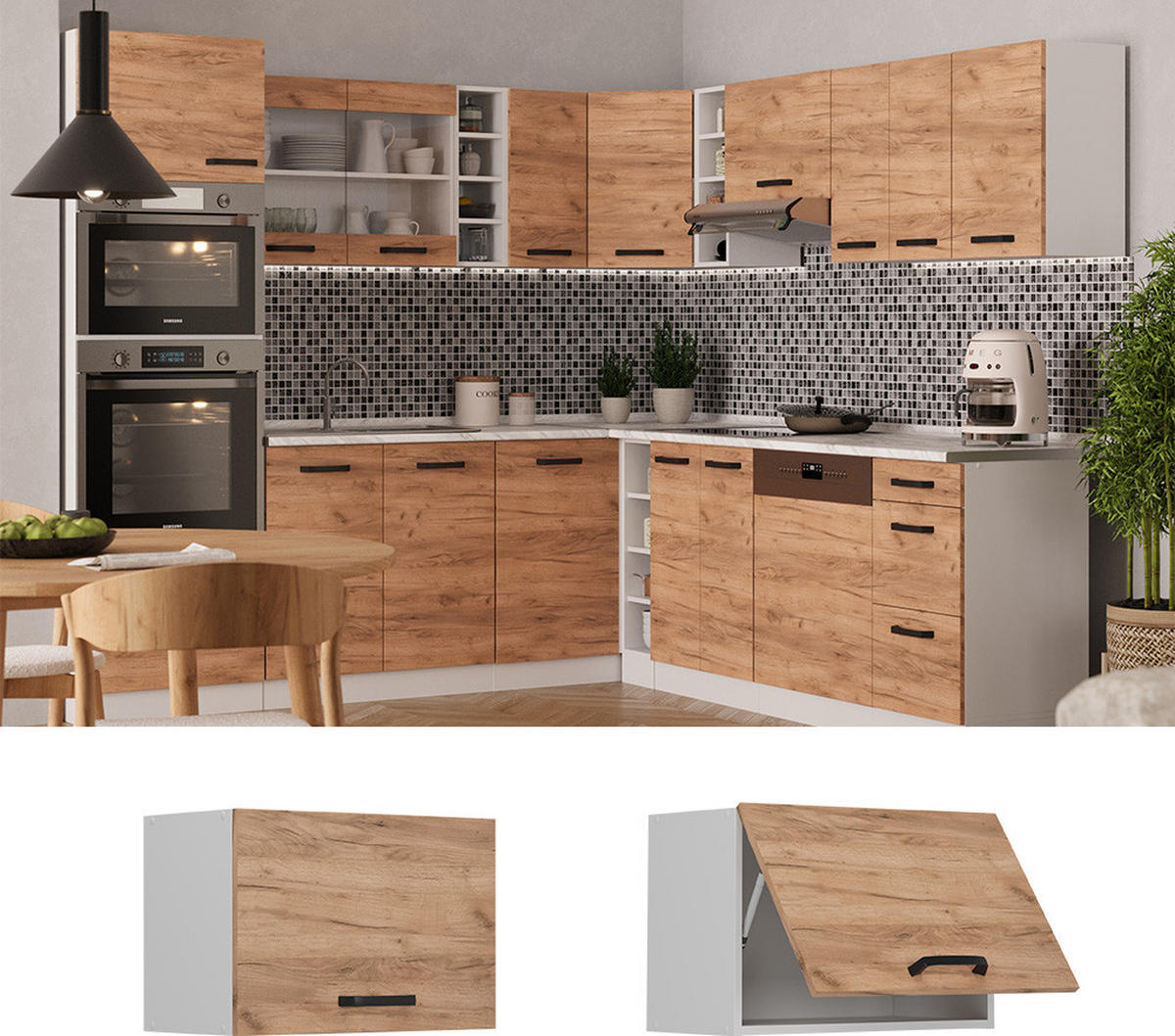 Honigeiche/Weiß, Holzwerkstoff (60/40/31cm) - Vicco