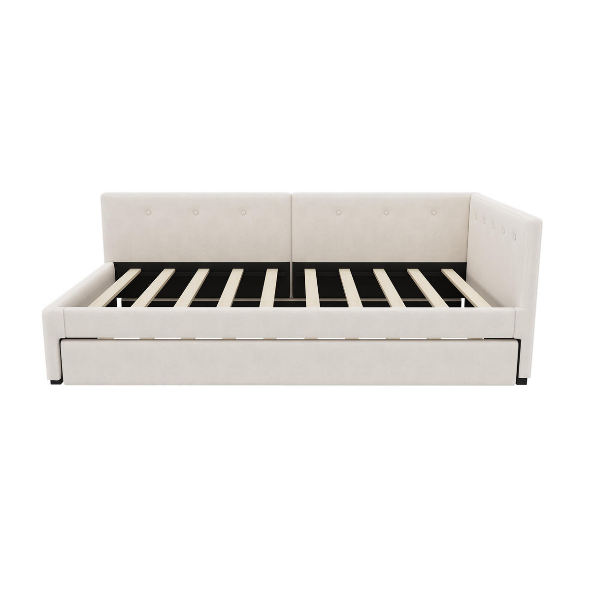 TAGESBETT 90/200 cm DE-04955, mit Rollbett in Beige - Beige, Holzwerkstoff (90/200cm) - ComfortXL