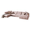 WOHNLANDSCHAFT MADELINE Pink Cord - Pink/Schwarz, Kunststoff/Textil (425/86/224cm) - KAWOLA