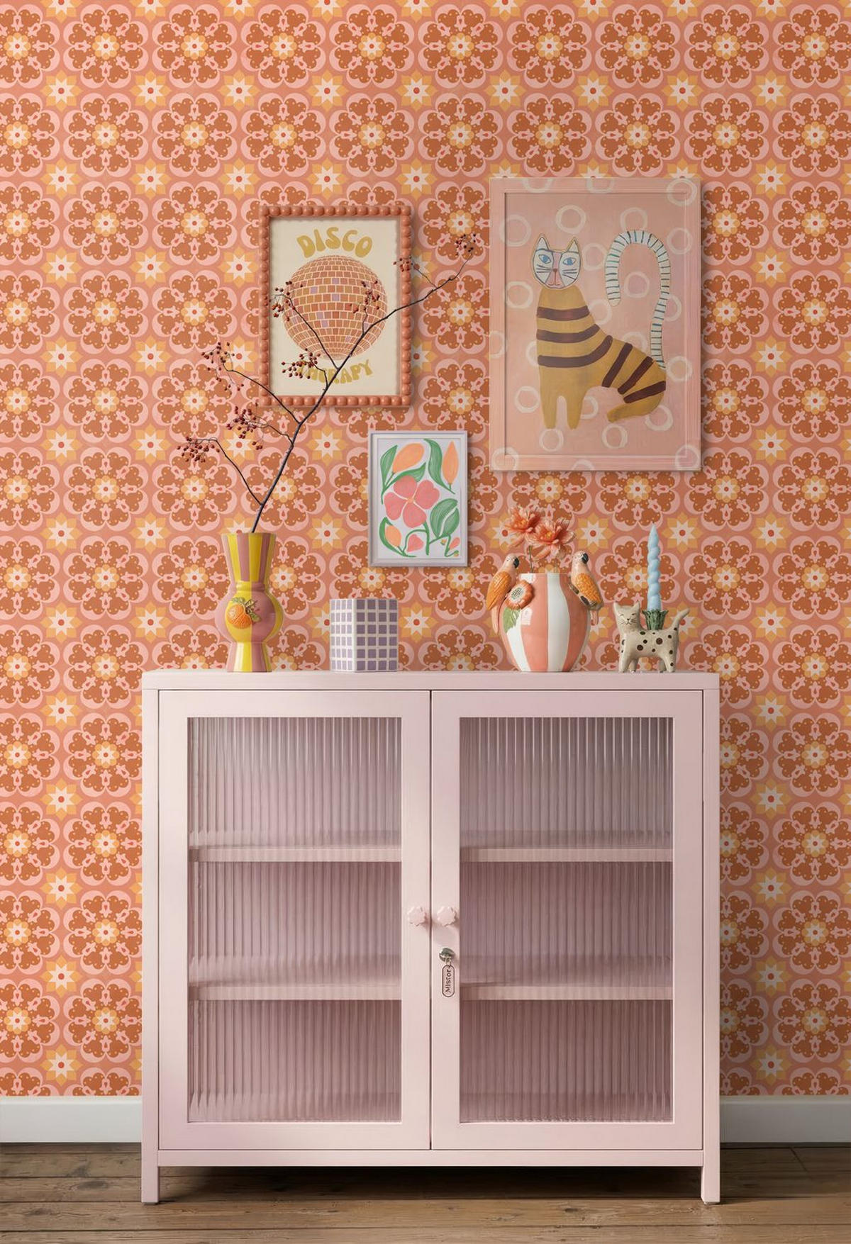 TAPETE Fliesenmuster 50 x 900 cm - Terracotta, Papier (50/900cm) - ESTAhome