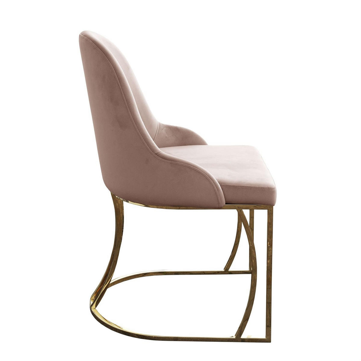 STUHL SOPHIE - Beige/Goldfarben, Textil (51/90/60cm) - Lookway