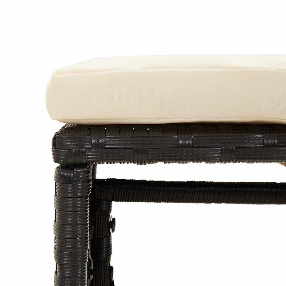 DINING-LOUNGESET mit Auflagen, aus PE-Rattan und Stahl, Schwarz, 6-teiliges Set - Schwarz, Kunststoff - vidaXL