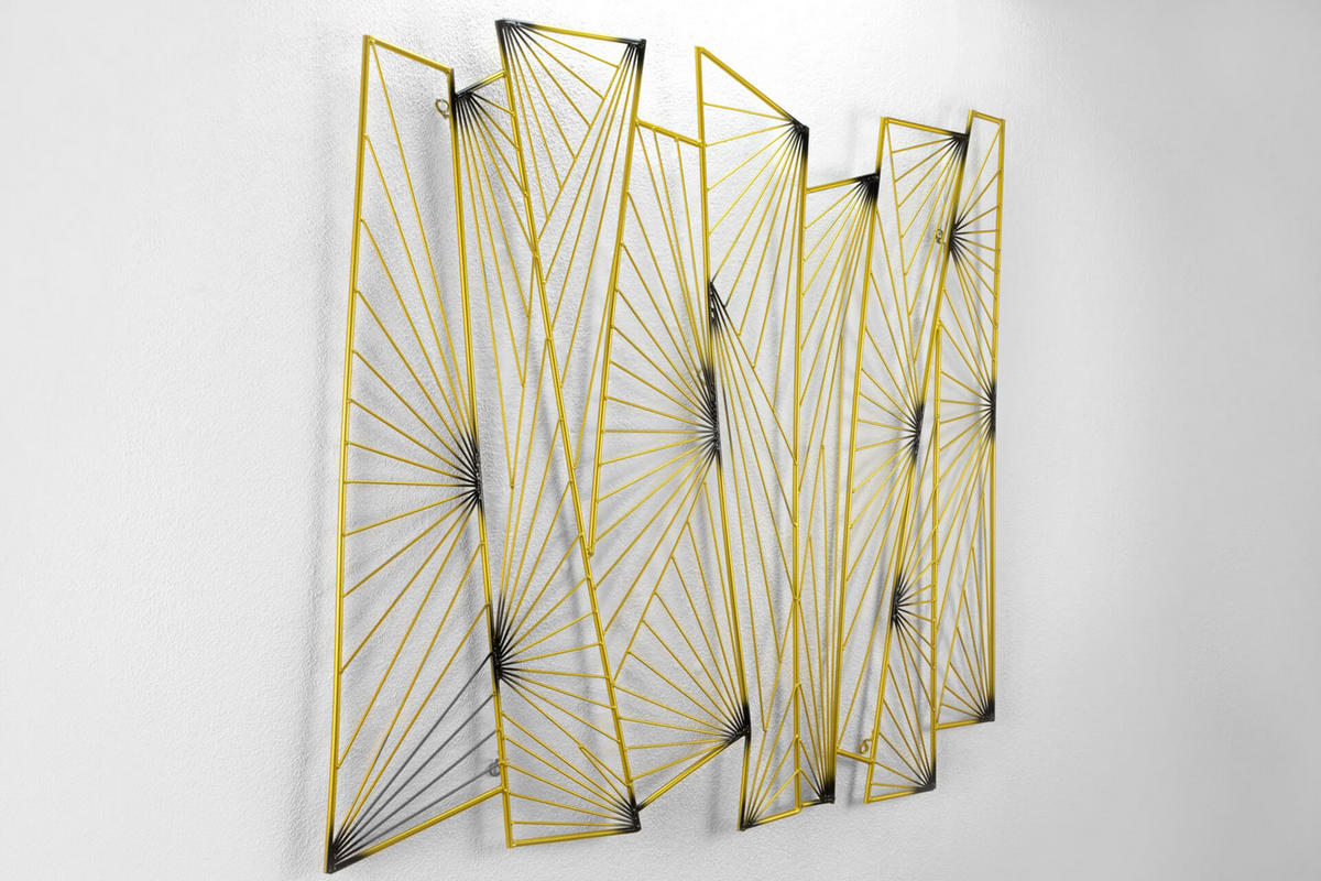 WANDDEKO Gold 100/100 cm - Goldfarben, Metall (6.75/100/3cm) - KUNSTLOFT