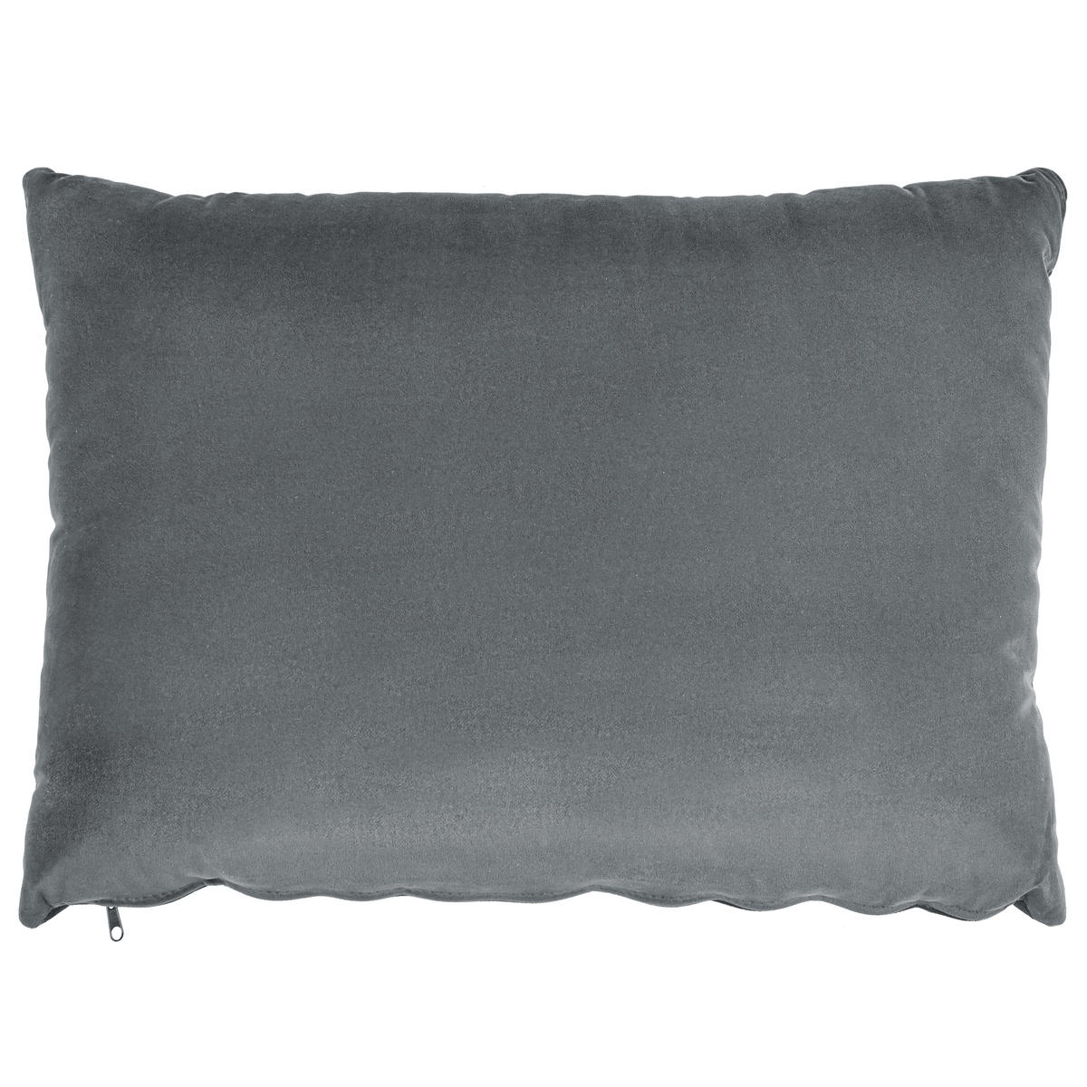 CHAISELONGUE Samtstoff grau/schwarz Gueret - Schwarz/Grau, Textil (88/73/165cm) - Beliani