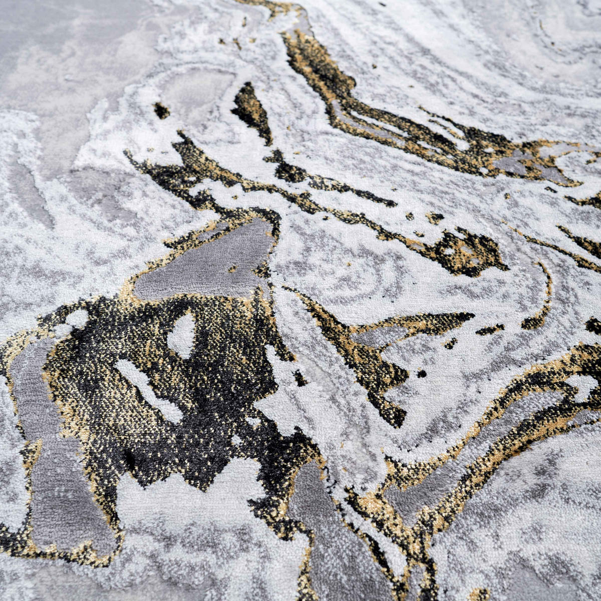 WEBTEPPICH Marmor Gold - Greige, Textil (190/280cm) - Kukoon Rugs