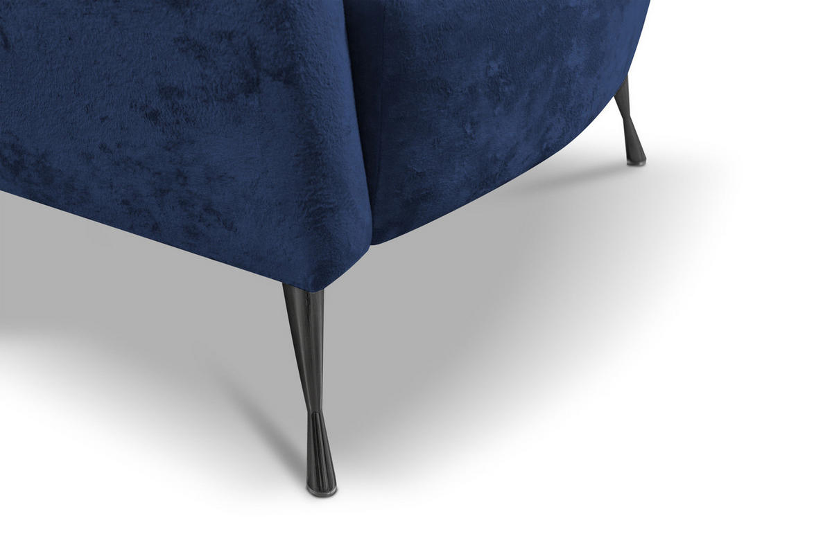 POLSTERSESSEL Adria mit Metallfüßen - Schwarz/Dunkelblau, Holzwerkstoff/Textil (87/78/83cm) - Ravio